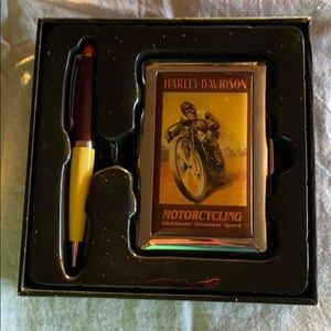 Harley-Davidson gift set card case and pen